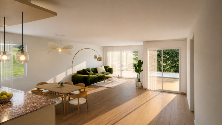 Intérieur appartement 80 - vue salon