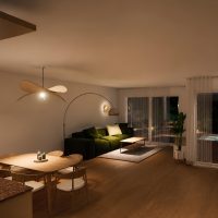 Appartement 80 - Intérieur salon nui t